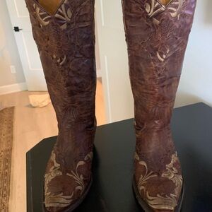 Old Gringo Brown Embroidered Heeled Boots